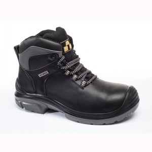 Waterproof construction security steel toe leather men working safety shoes 