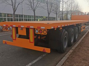 3 Axles Flatbed Trailer with front board