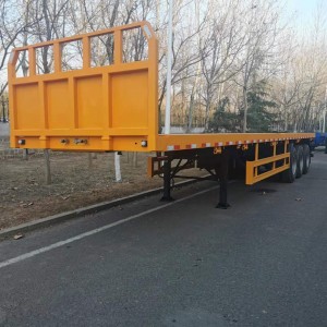 3 Axles Flatbed Trailer with front board