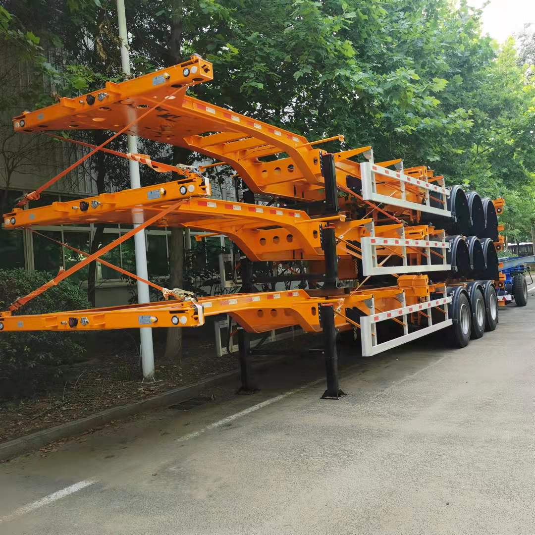 Qingte Skeleton Trailers are packed and ready for shipment