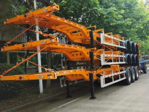 Qingte Skeleton Container Truck Semi Trailler