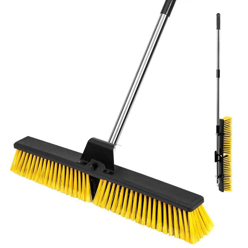 Removable thick bristle floor brush