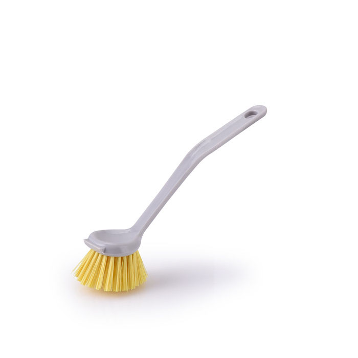 Scrub Brush for Cleaning Dish Brush Kitchen Bathroom Sink Pots-n-Pans Scaper Tip Stiff Bristles Comfortable Long Handle