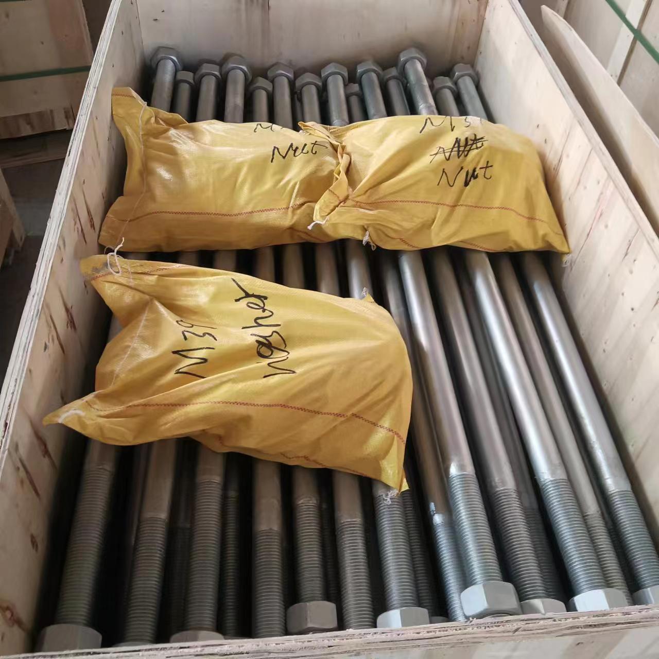 Grade 4.8 8.8 12.9 HDG Hot Galvanized I Shape Double End Threaded Anchor Bolt Manufacturer in China
