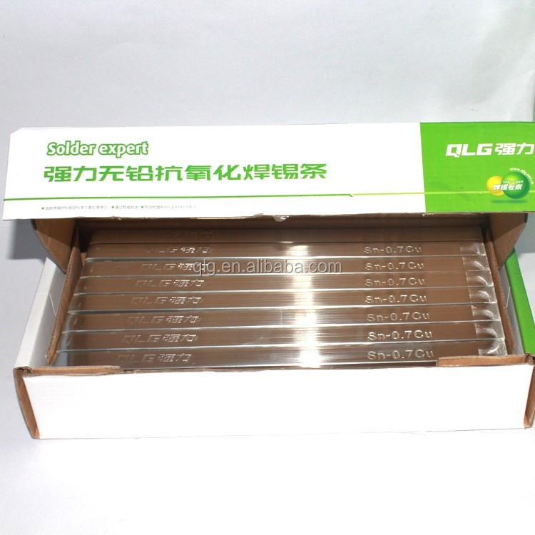 China wholesale Tinning Flux Electronics Factories –  Sn99.3Cu0.7 Copper Tin Lead Free Solder Bar – QLG