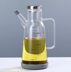 Stainless steel cover glass oil pot outdoor household seasoning pot kitchen leakproof soy sauce vinegar bottle