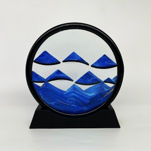Factory direct creative small hill quicksand painting ornament crafts 3D dynamic gift round quicksand painting