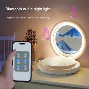 Creative Quicksand Painting Mobile Phone Wireless Charging Bluetooth Speaker Table Lamp Decoration Ornament Gift Night Light