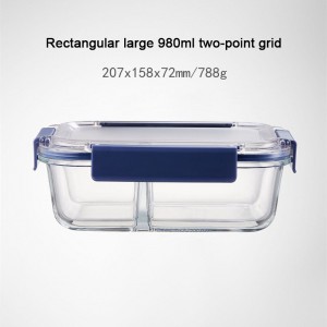 High-value glass lunch box sealed fresh-keeping bowl lunch box microwave office worker with lunch separated fresh-keeping