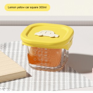 New baby glass food box can steam and cook egg custard bowl high temperature resistant children’s food storage box baby bowl