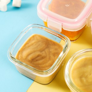 Baby food box Glass crisper steamed egg microwave oven with baby snack bowl sealed can be steamed