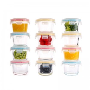 Baby food box Glass crisper steamed egg microwave oven with baby snack bowl sealed can be steamed