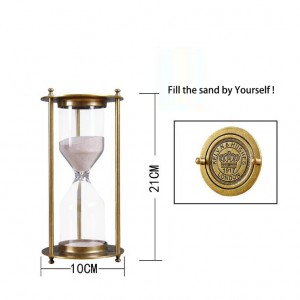 Beautiful new hot wedding favors big 1 2 4 25 48 minutes empty refillable DIY glass metal hourglass sand timer