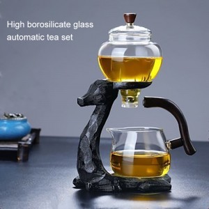 Glass semi-automatic tea set lazy kung fu tea maker teapot cup palace lantern internet celebrity household tea maker