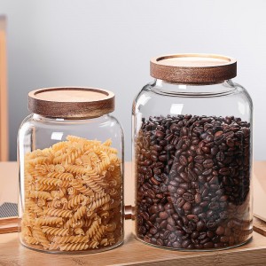 Large Glass Jar with Airtight Lid Set   glass canister