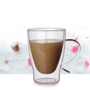 Whosale Multi Capacity High Borosilicate Double Wall Glass Coffee Cup Mug