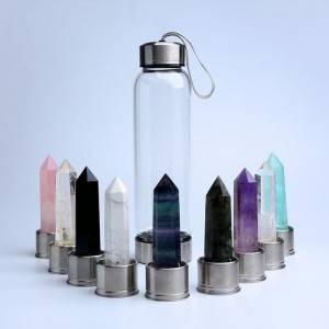 High boron pillar crystal energy hexagonal column crystal water bottle