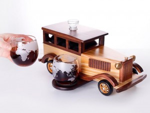 Classic car whiskey glass wine tray Creative glass wine tray set red wine bottle