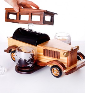 Classic car whiskey glass wine tray Creative glass wine tray set red wine bottle