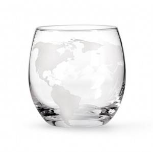 Global Shaped Glass Wine Bottle with Map Liquor Dispenser for Whiskey Spirits Bourbon Vodka Rum Tequila