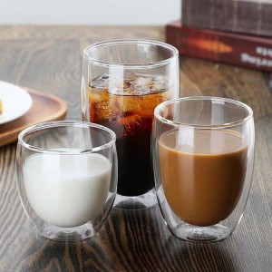 Double Walled Espresso Cups for Latte Cappuccino Cocoa Milk Cafe Juice