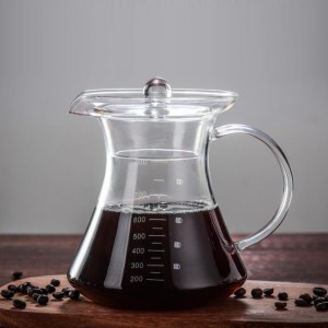 Custom Handmade Cafe Filter Pour Over Coffee Pot Jug Pourover Drip Glass Coffee Pot