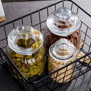 Factory wholesale glass sealing jar transparent sauce bottle pickle altar household grains and cereals sealed storage jar