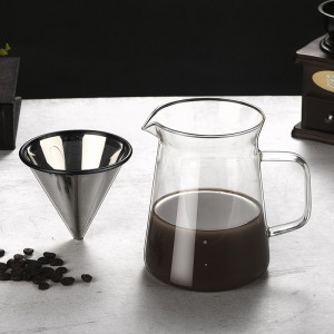 Heat-resistant coffee pot high borosilicate glass coffee set with filter cold brew pot hand brew coffee pot wholesale