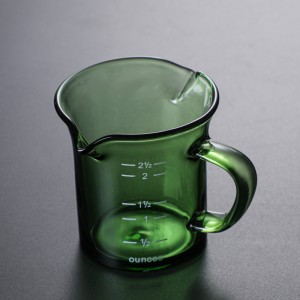Double spout milk cup coffee milk cup coloured glass coffee cup milk cup espresso glass coffee measuring cups