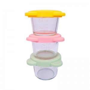 Baby complementary food box with scale glass can be steamed baby complementary food storage box heat-resistant steamed egg custard microwave dedicated