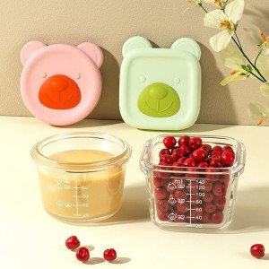 Baby complementary food box with scale glass can be steamed baby complementary food storage box heat-resistant steamed egg custard microwave dedicated