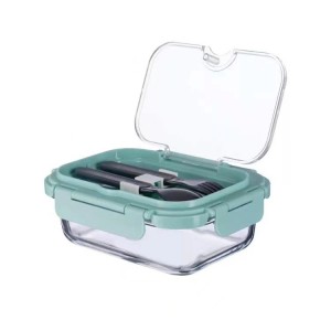 Lunch box with cutlery separator glass lunch box microwaveable heating lunch box for office workers sealed preservation box