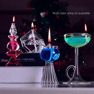 Creative glass candlestick ornaments Scandinavian romantic simple modern household desktop smokeless oil lamps