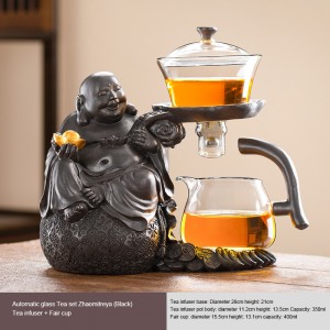 Tea Set Glass Automatic Kung Fu Tea Cup Lazy Man Tea Maker Home Use Magnetic Bubble Tea Pot