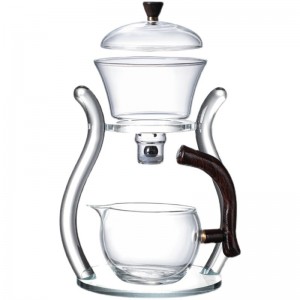 Magnetic induction anti-scald teapot glass automatic tea set home kung fu tea cup lazy tea brewing tea brewer