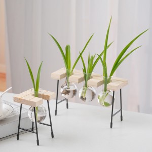 Shelf model hydroponic wooden shelf vase furniture living room decorative ornaments desktop green vase