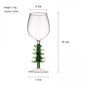 Christmas tree glass wine glass snowman goblet hand painted glass Christmas decoration wine goblet
