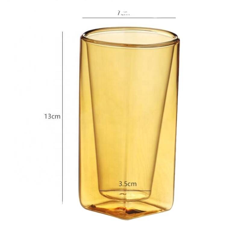 Wholesale high quality tall borosilicate double wall  glass cup for tea