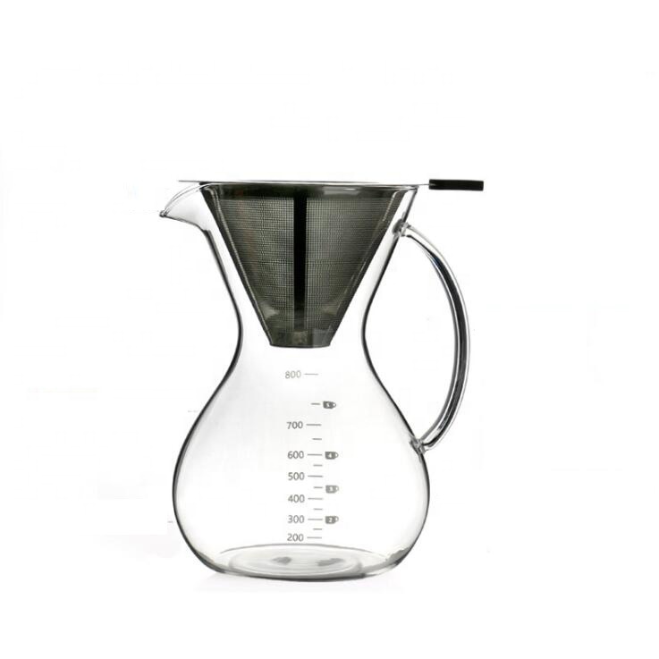 Hot sell high borosilicate glass coffee pot pour over coffee maker coffee pour over glass