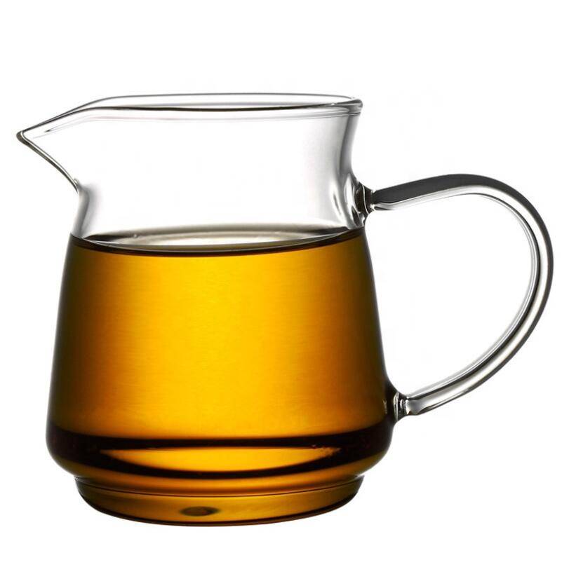450ml high borosilicate glass tea cup mug with handle transparent