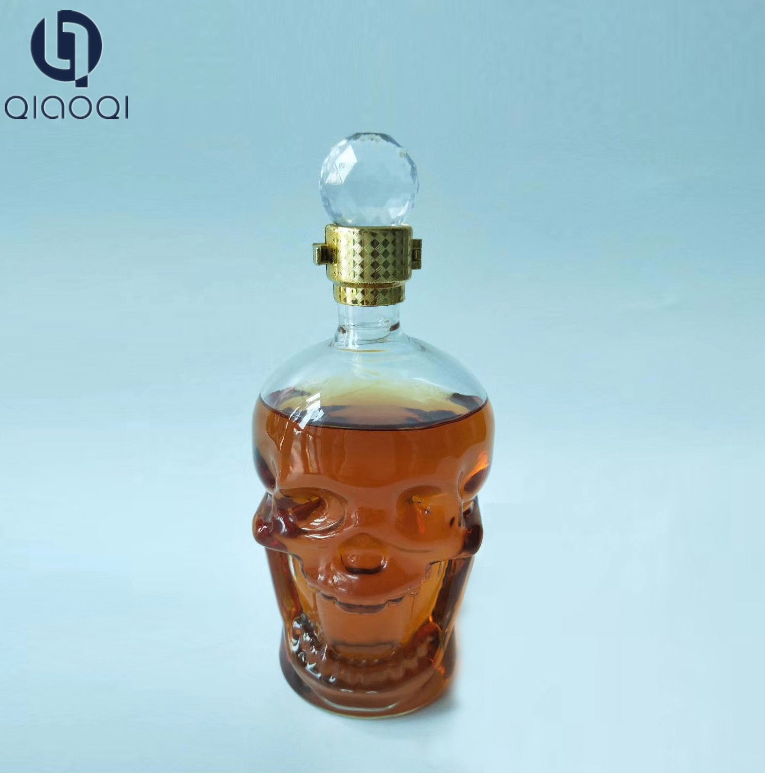 Low MOQ for Small Glass Tea Cups - 750Ml Glass Burgundy Wine 375Ml Skull Vodka Bottle – Qiaoqi