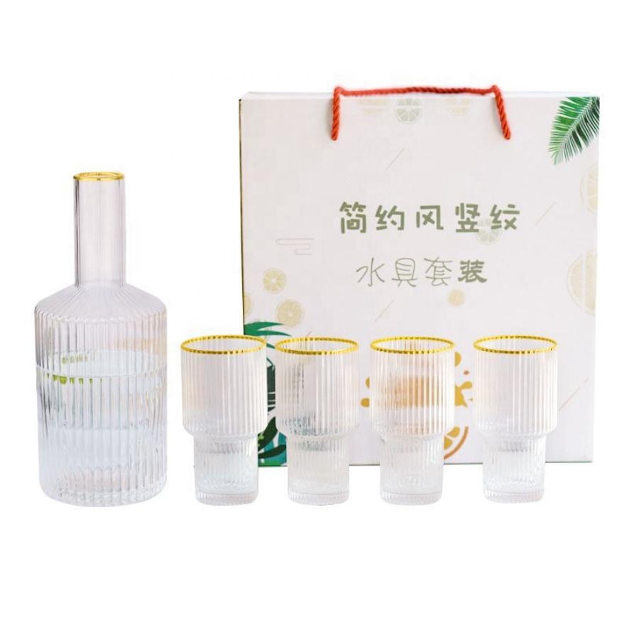 Original Factory Tempo Drop Storm Glass - Wholesale simple 5pcs Glassware set glass water jug + cup glasses wholesale Glass carafe – Qiaoqi