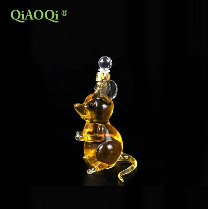 Whole Sale Craft Gift Animal Mouse Shaped Glass Decanter Wine Bottle