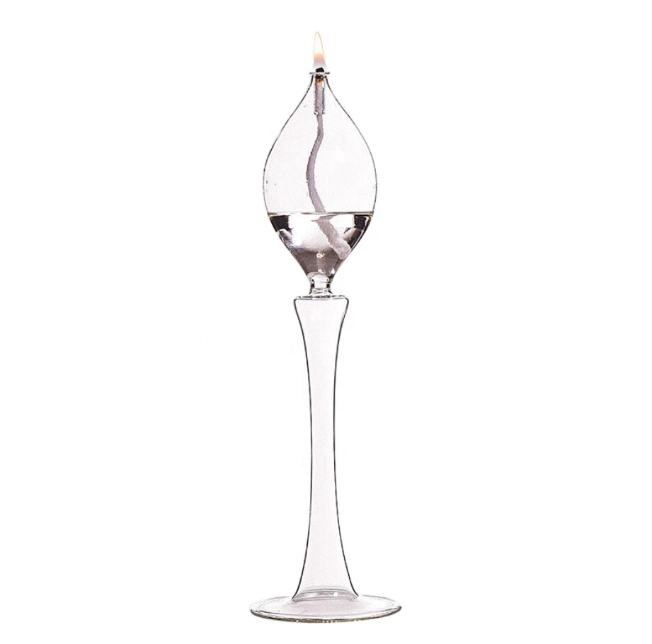 Hot sale glass heat resistant home Tall Candle Light Holder Candlestick