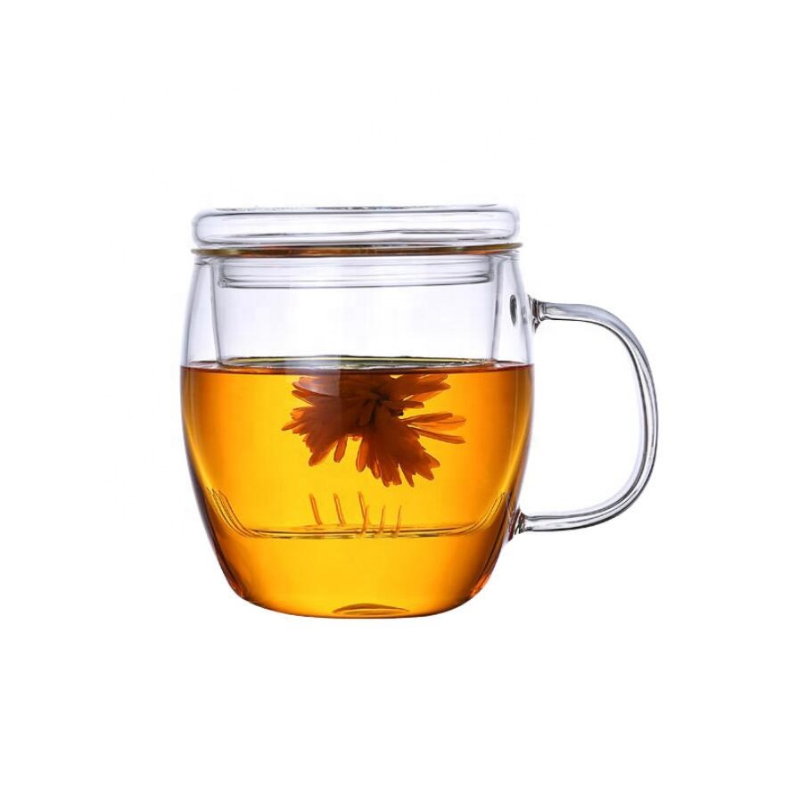 Big Discount Large Sand Timer - wholesale double Wall glass cup handmade glass tea cup with infuser – Qiaoqi