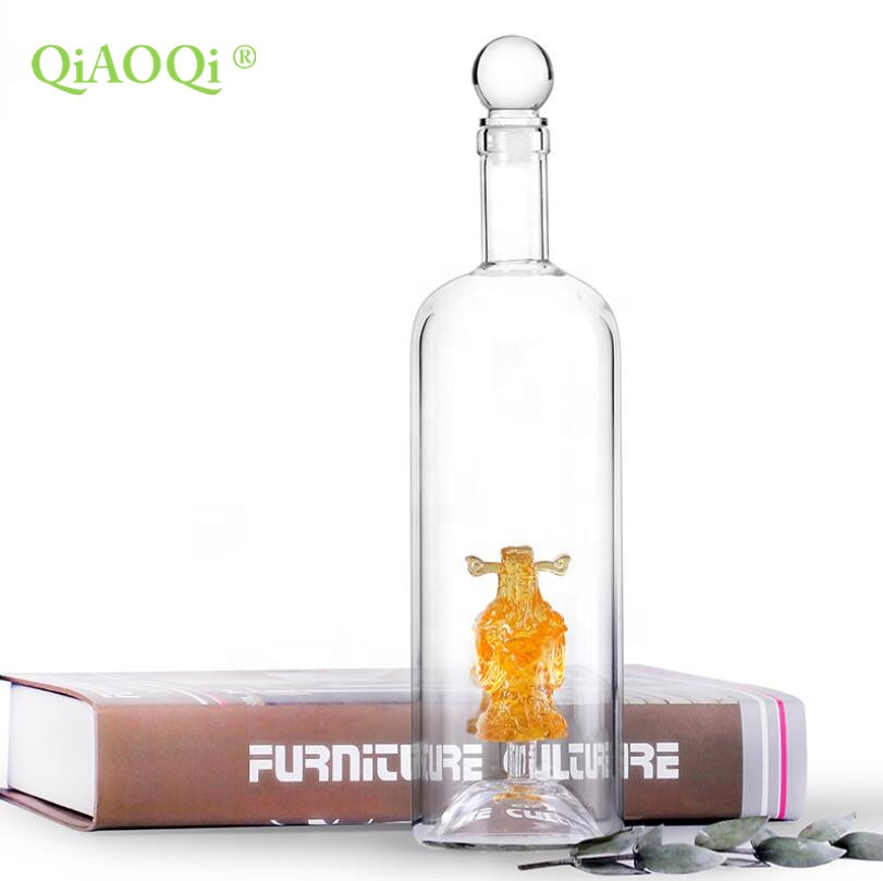 450ml hot sales high borosilicate china shape glass wine bottle