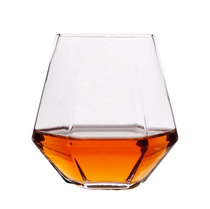 Top Quality Glass Storage Jars For Pantry - 2020 new style polygon glass cup Whiskey Glass Lead Free drinking wine glass with gold rim – Qiaoqi