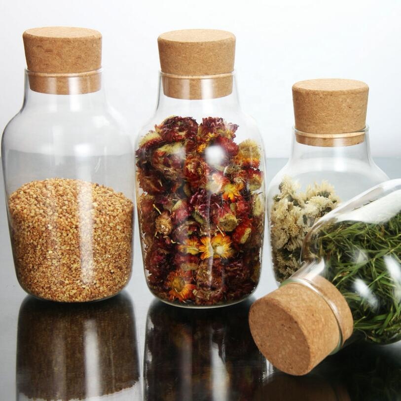 Home Kitchen Seale storage glass jar with wood lid