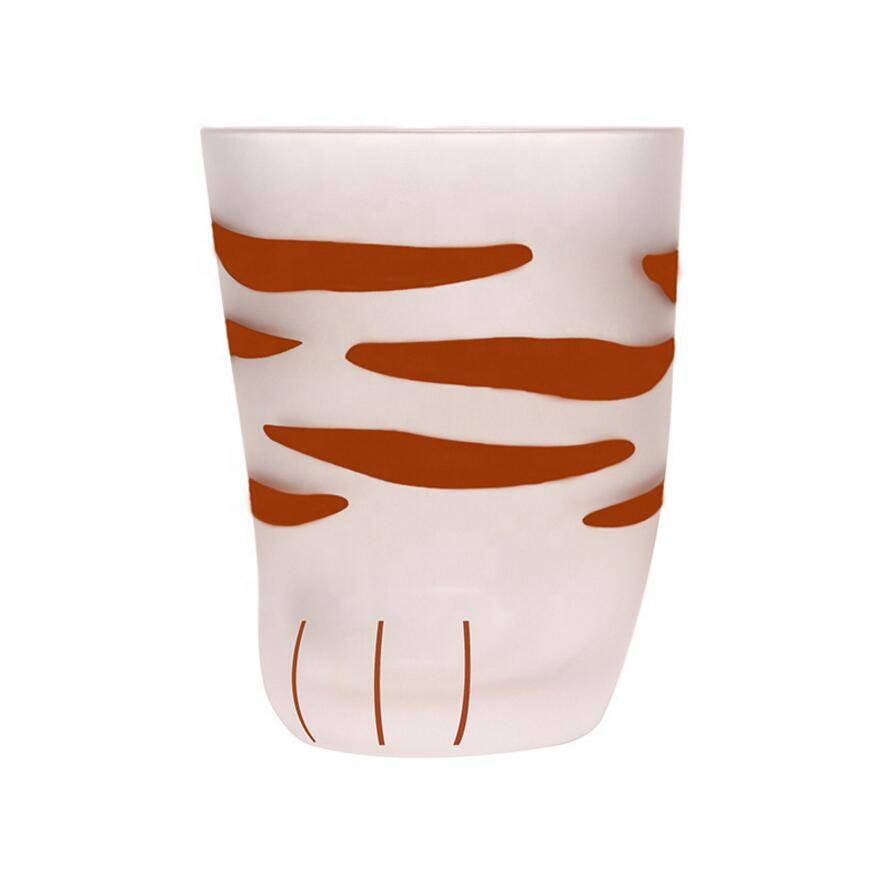 Hot sale heat resistant glass cat paw mug cat foot milk cup cat leg cute water cup Hot sale products