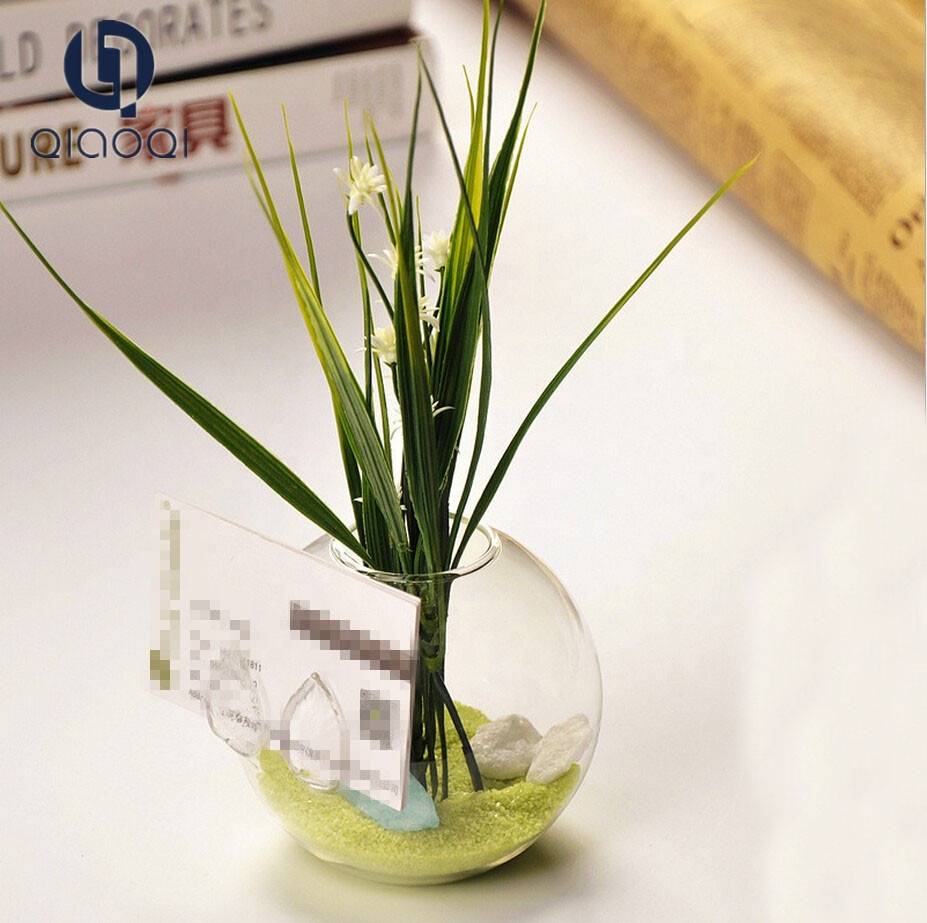 Professional Design Glass Cup With Straw - Unique Promotional flower shaped twisted glass vase – Qiaoqi